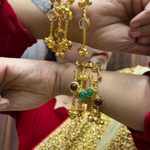 Traditional Multicolor Ghungroo Chanchan Bangles for Women | Brass Adjustable Ethnic Jewelry