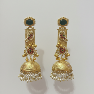 Ear Bird jhumka (Green ,Green & Golden color)
