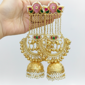 Aanandi Jhumka (Lotus jhumka , Multicolor, Multicolour,Golden)