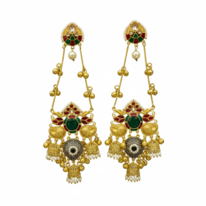 Gustakh Jhumka (Green/ Multicolor))