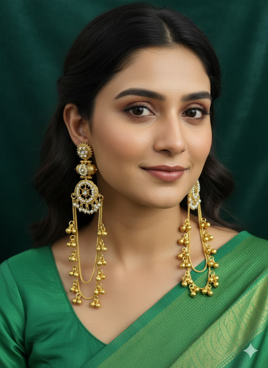 Nidhi Jhumka (White, Cream Golden ,White & Golden )