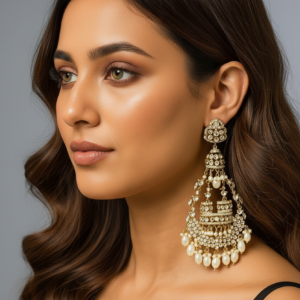 Diva chandbali (ivory/golden/creme)