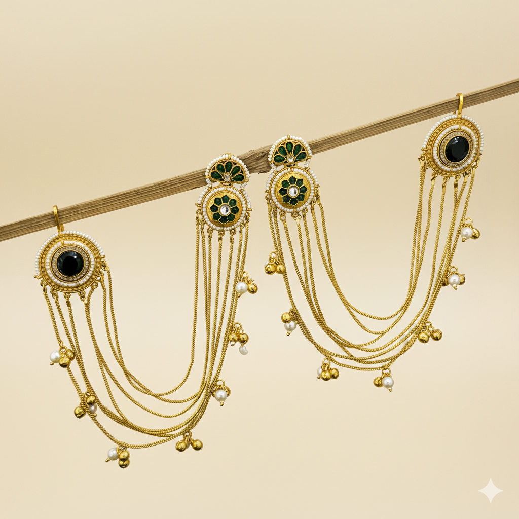 Sahara kaanChain Earrings ( Green / Kaanchain / Sahara )