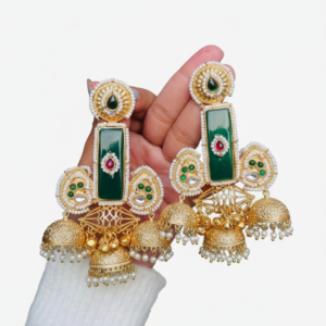 Stuti jhumka (green/golden)