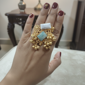 Firoja antique brass Ring ( Antique ring , Brass, Firoja,blue )