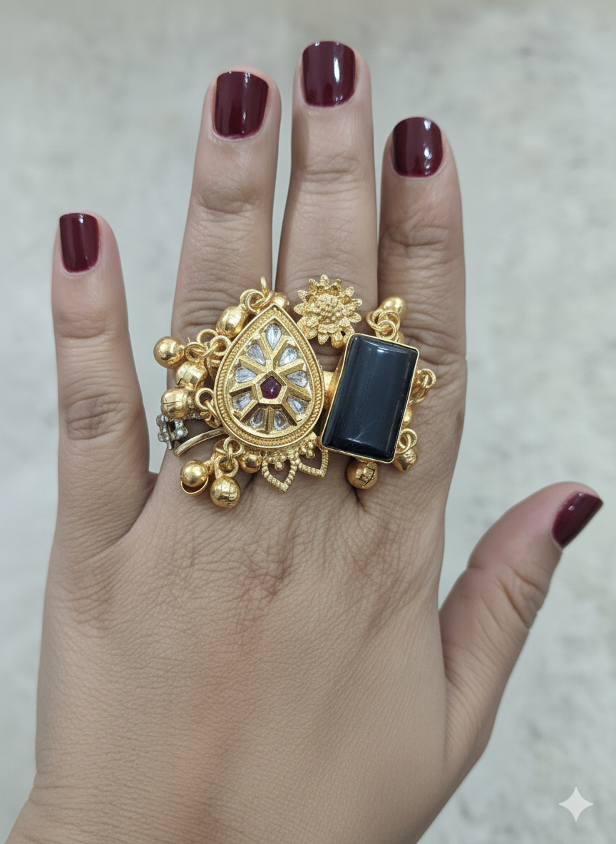 Maira Brass Ring ( Black colors , Brass) - Image 3