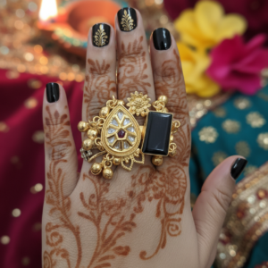 Maira Brass Ring ( Black colors , Brass)