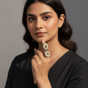 Garba ring (Oxidized  ,silver color,grey color, antique ring)