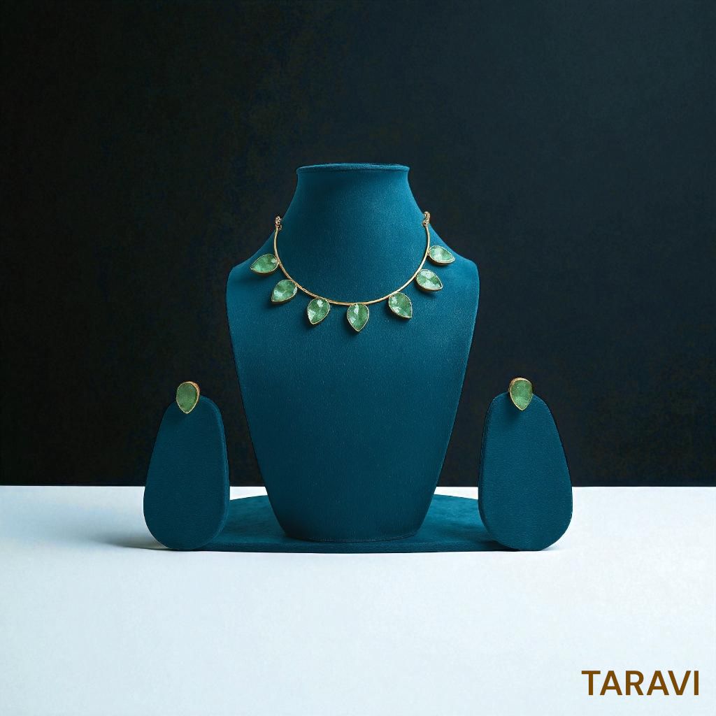 Mother of Pearl Hasli necklace (Green / Hasli /necklace) - Image 3