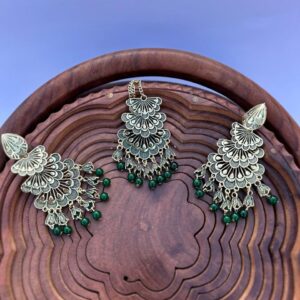 Shivanya MaangTika Earring ( Green /Combo / Golden )