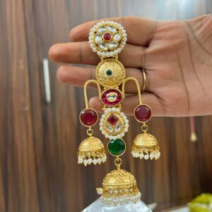 Aafreen Multicolor Jhumka ( Red & Green / Multicolor)