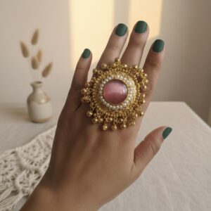 Samridhi ring (peach / pink   / traditional / kashmiri / heritage / ethnic)