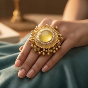 Samridhi ring (yellow/ golden  / traditional / kashmiri / heritage / ethnic)