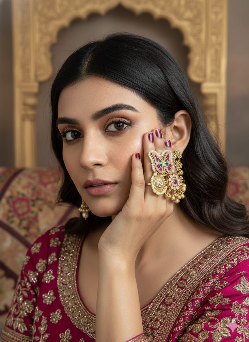 Titli brass Ring / Butterfly ring ( Multicolor/ )