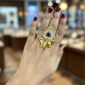 Mor Pankh Ring ( Blue / Antique)