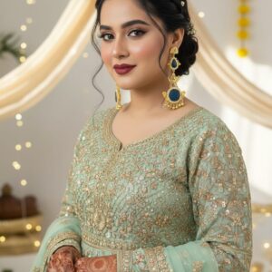 Heena Chand Jhumka (Blue/Golden)