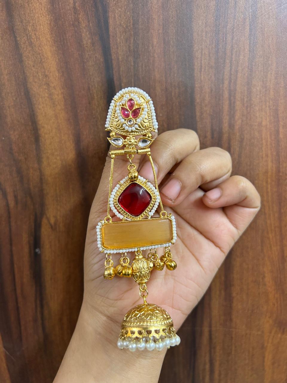 Kashish Earrings (Yellow/ Red / Multi / Long) - Image 2