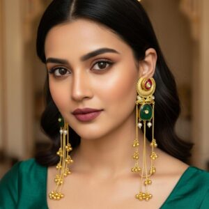 Mallika Chand Earrings ( Red/ Pink / Green / Multi / long )