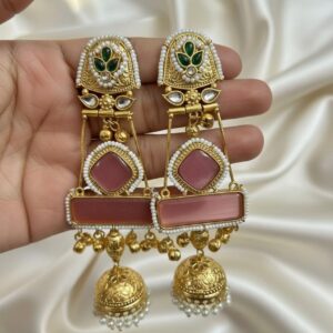 Kashish Earrings ( Peach / Green / Pink / Multi / Long )