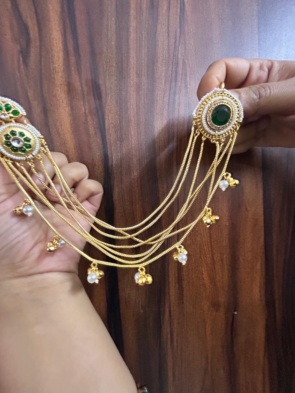 Sahara kaanChain Earrings ( Green / Kaanchain / Sahara ) - Image 2