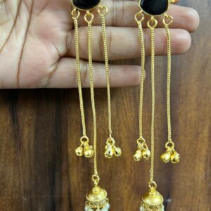 Savi Earrings (Black / Golden )