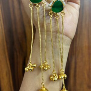 Savi Earrings( Green / Golden )
