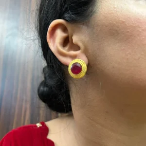 Roli Earrings (red/ Stud / tops )