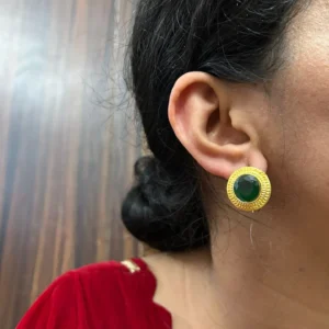 Roli Earrings (Green/ Stud / tops )