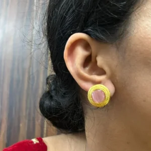 Roli Earrings (peach/ pink /Stud / tops )
