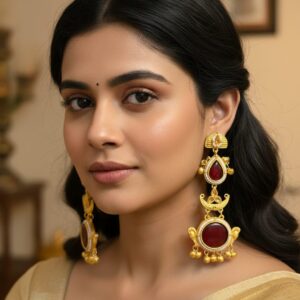 Heena Chand Jhumka (Red/Maroon/Golden)