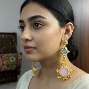 Heena Chand Jhumka (Multi/Mint Green/Pink/Golden)