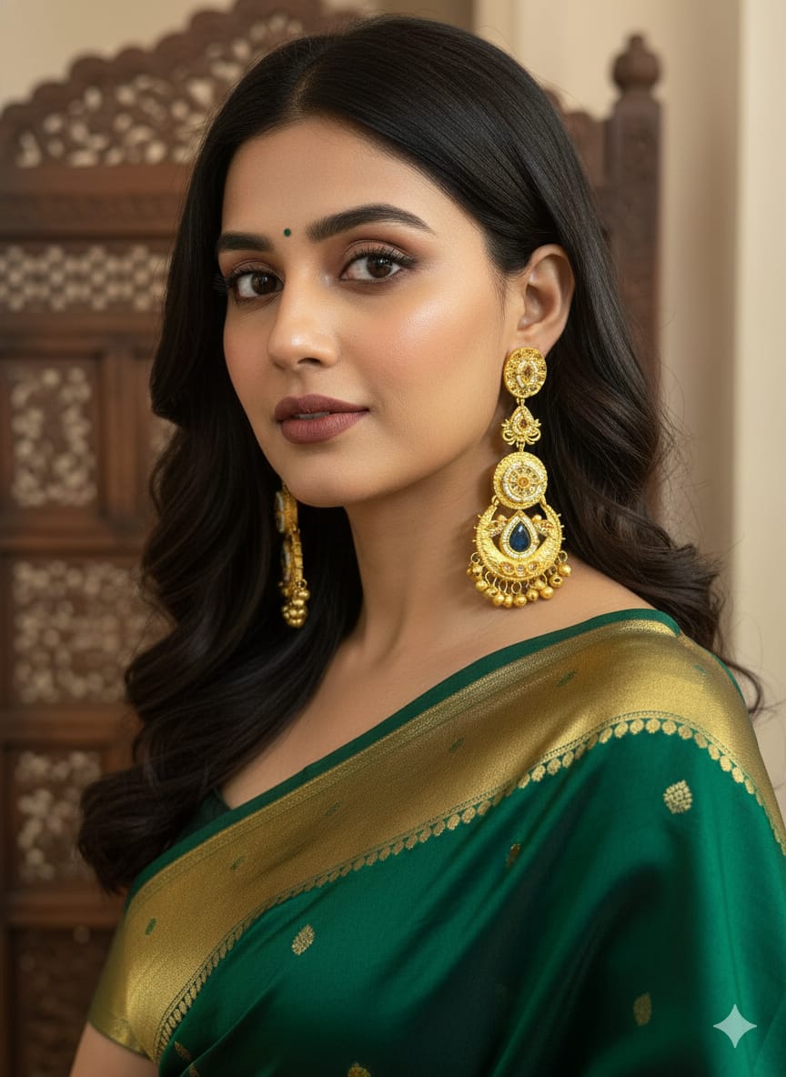 Chandni Jhumka ( Blue / Golden/ )