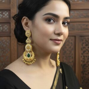 Chandni Jhumka ( Green / Golden )