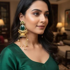 Aafreen 2.0 jhumka (green/golden)