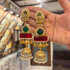 Kashish jhumka (Multi/Red & Green/Golden)