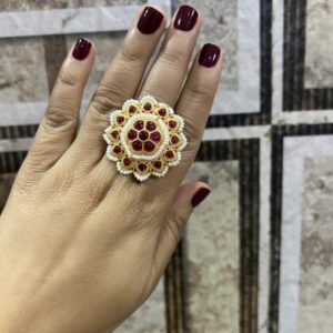 Sitara cocktail Ring ( Red/ green / Multicolor/ navaratan) heritagering)