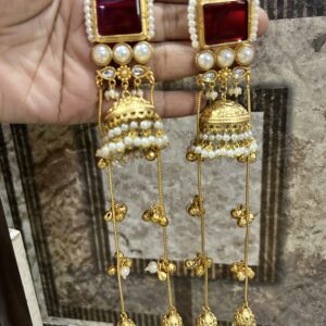 Latkan Red Jhumka ( Red / Golden )