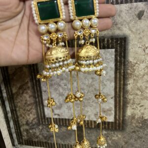 Latkan Green Jhumka ( Green / Golden )