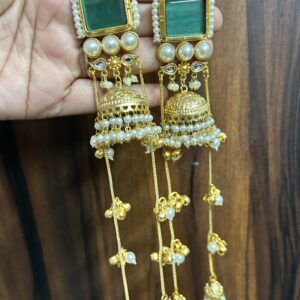 Latkan  Jhumka ( mint green /green / Golden )