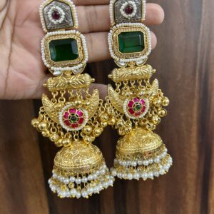 Jaspreet Jhumka ( Red / pink / peach / Green )