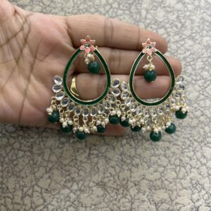 Nimisha Jhumka (White / cream / golden / red / maroon)