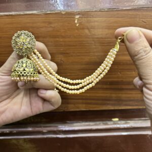 Maanvi kaanchain jhumka ( copper/  kaanchain / stone/Jhumki )