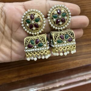 Nishu  jhumka ( muticolor/ stone/Jhumki )