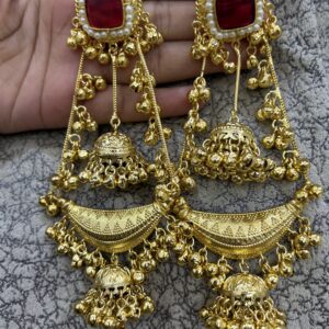 Maahi jhumka (Red color/ golden )