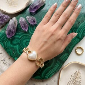 5 Heart Bracelet ( Anti tarnish / Pearl / golden )