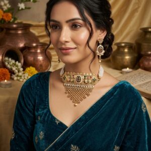 Jodha aad Necklace (raajputani necklace / Aad/ rajasthani jewellery/ multicolor/ golden)