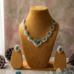 Aadya green pearl nEcklace ( pearl/ green)